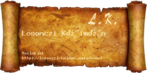 Losonczi Kálmán névjegykártya
