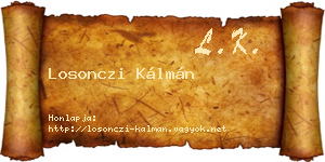 Losonczi Kálmán névjegykártya